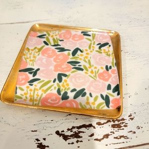 4" Anthropologie floral jewelry dish